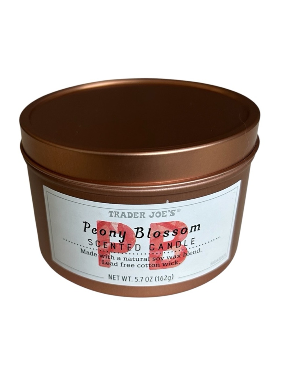 Peony Blossom Scented Candle 5.7 Oz Natural Soy Wax Lead free Wick New!
